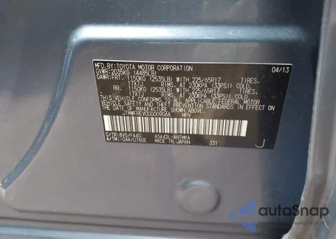 2013 Toyota Rav4 Xle из США, поврежденный, VIN JTMWFREV0DD009068